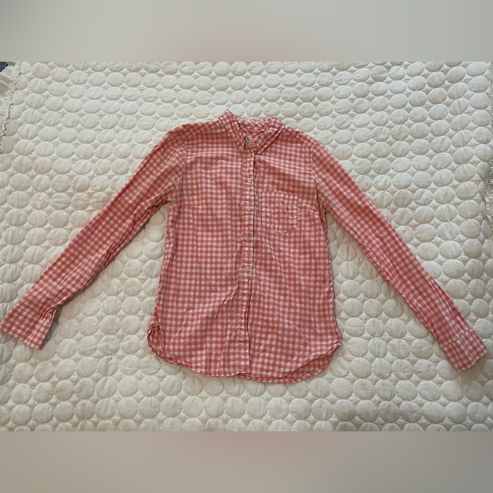 Gap Pink Checkered Button Down Size XS